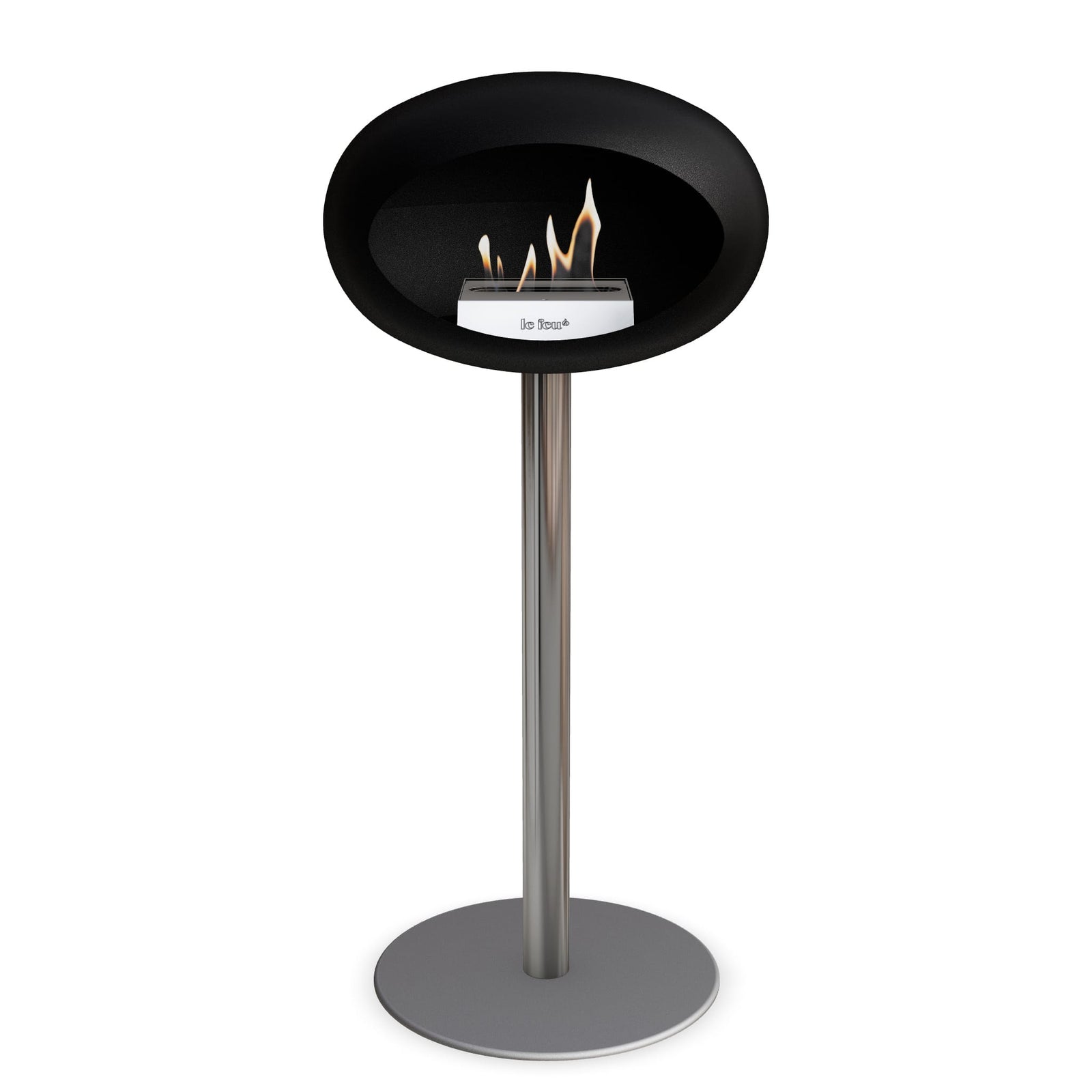 Le Feu Freestanding Matte Black Fireplace - BioEthanol Fuel