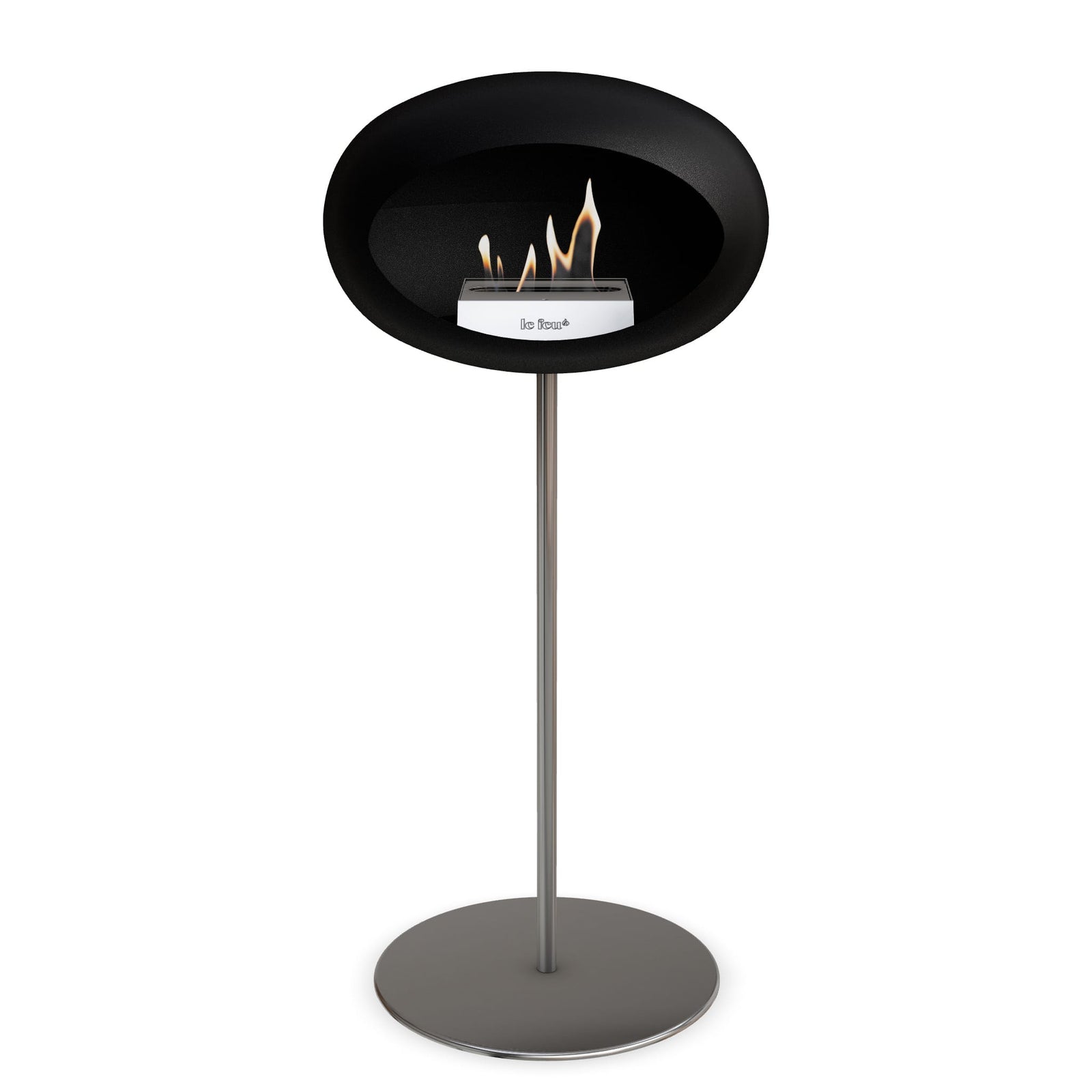 Le Feu Freestanding Matte Black Fireplace - BioEthanol Fuel