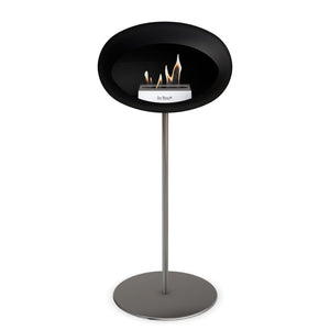 Le Feu Freestanding Matte Black Fireplace - BioEthanol Fuel