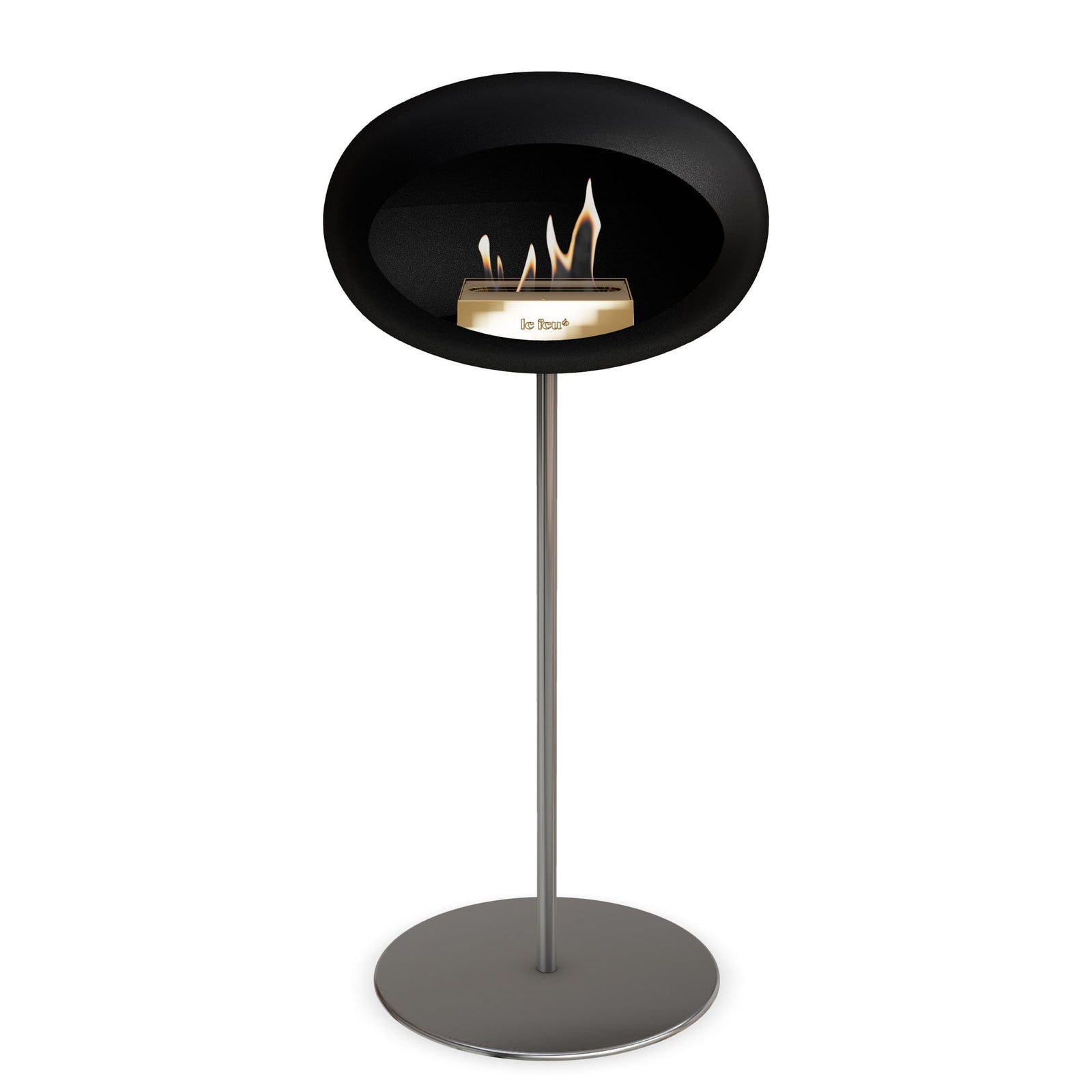 Le Feu Freestanding Matte Black Fireplace - BioEthanol Fuel