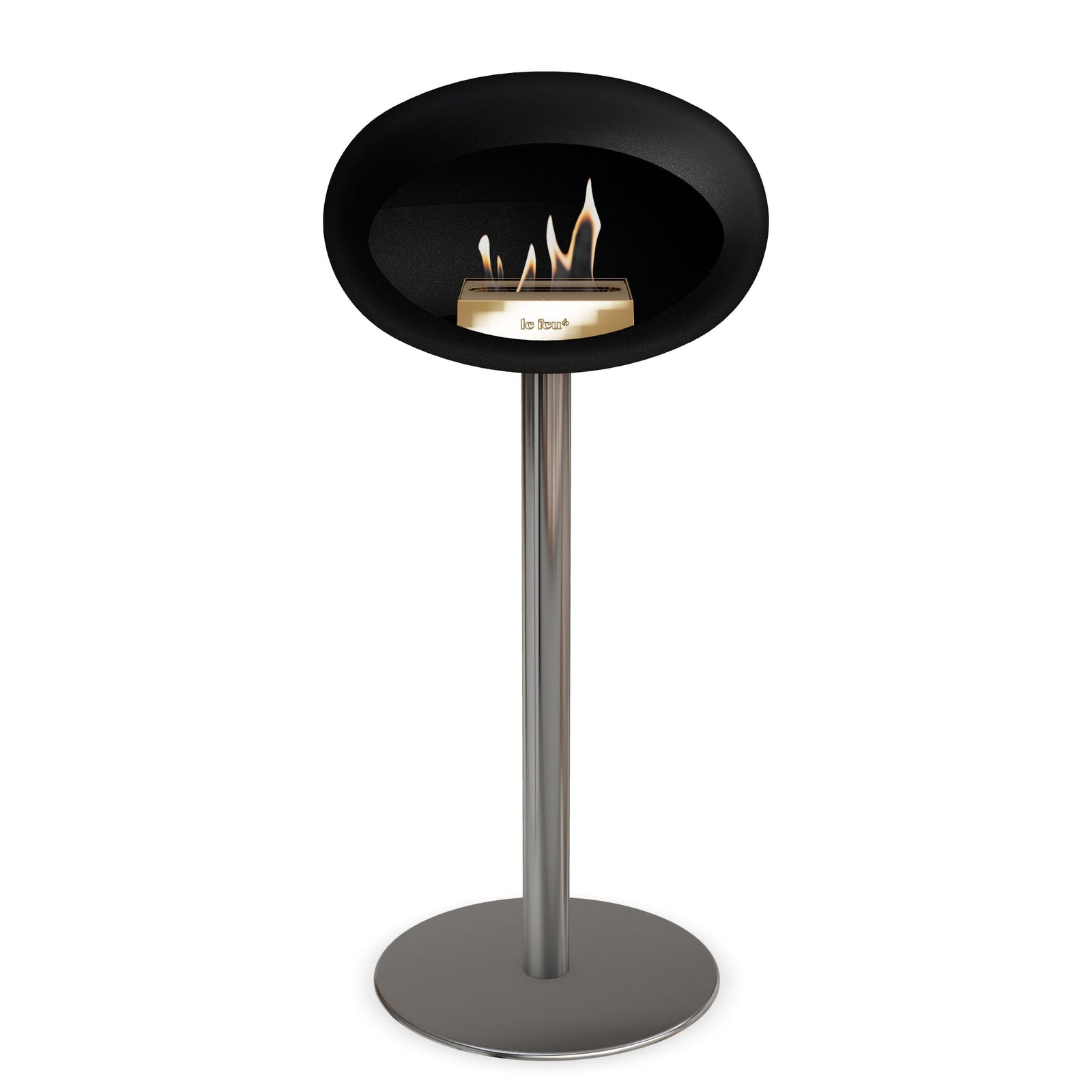 Le Feu Freestanding Matte Black Fireplace - BioEthanol Fuel