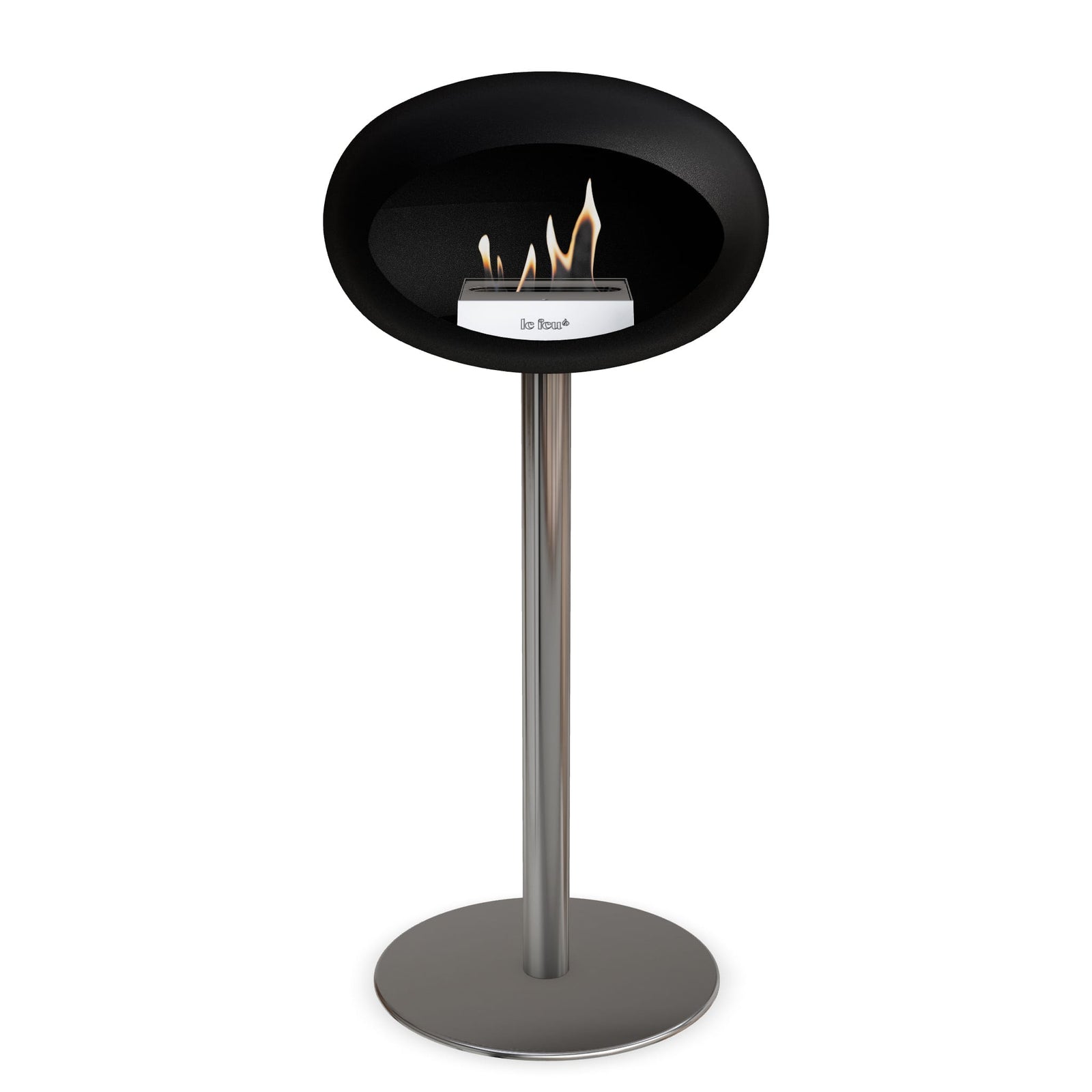 Le Feu Freestanding Matte Black Fireplace - BioEthanol Fuel