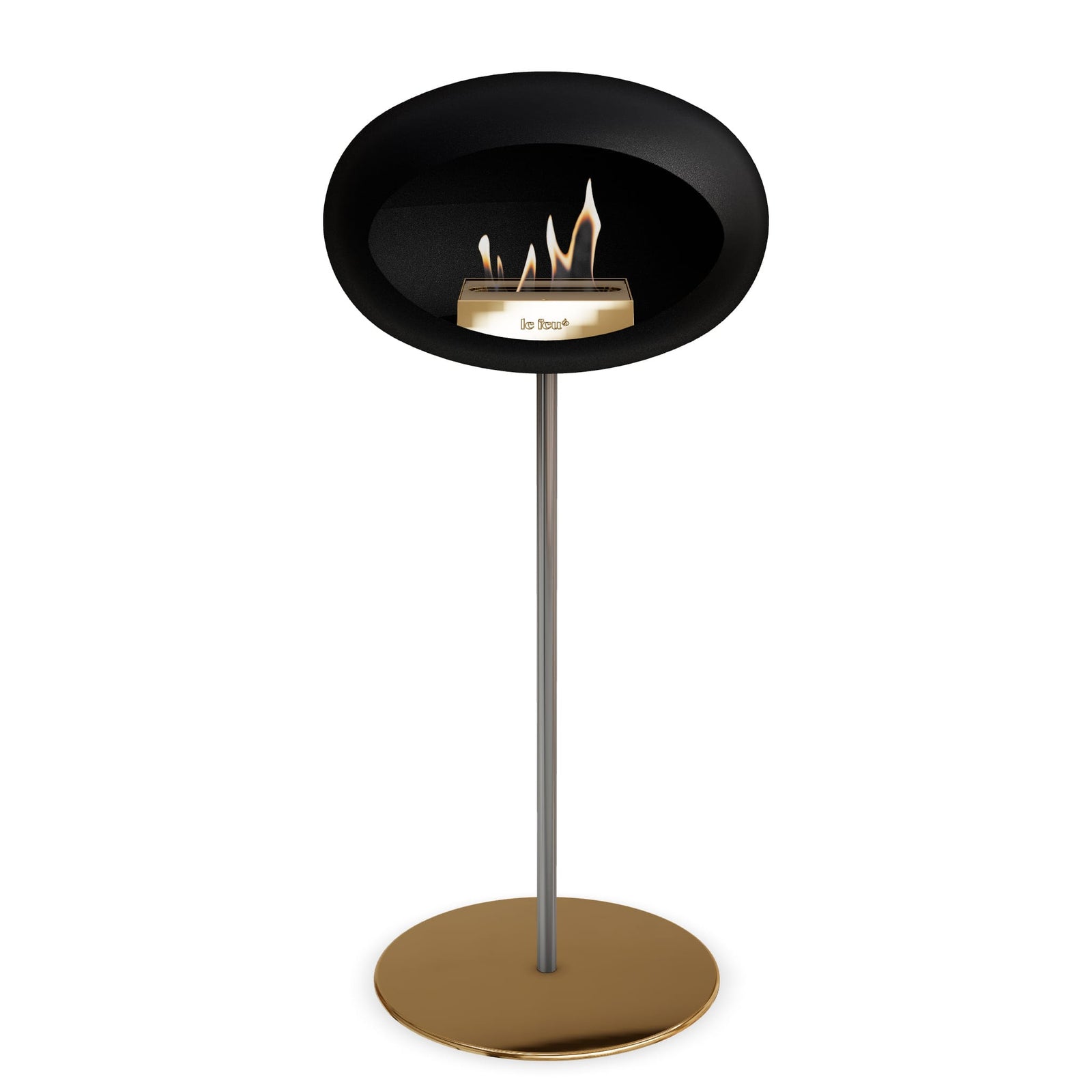 Le Feu Freestanding Matte Black Fireplace - BioEthanol Fuel