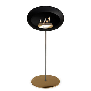 Le Feu Freestanding Matte Black Fireplace - BioEthanol Fuel