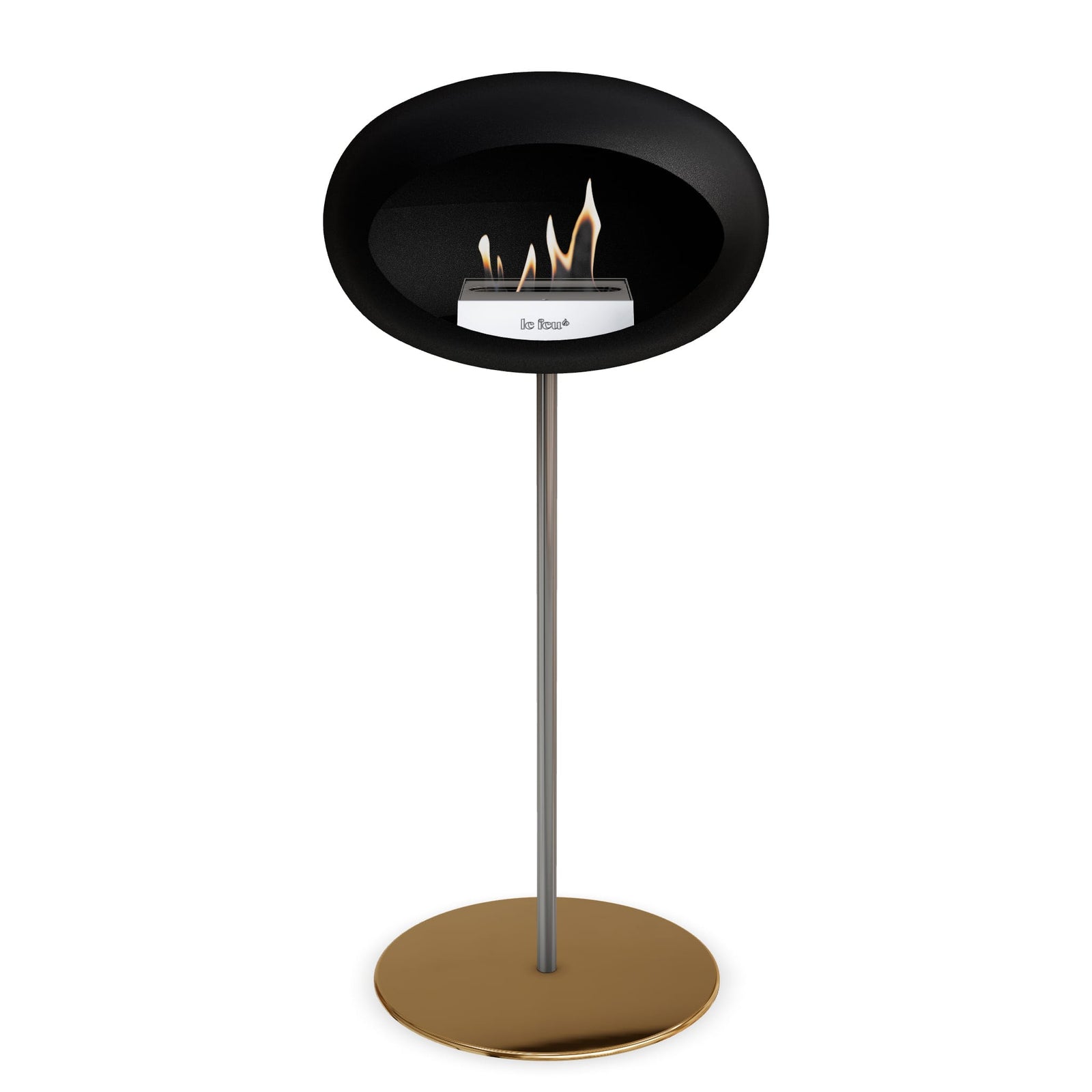 Le Feu Freestanding Matte Black Fireplace - BioEthanol Fuel