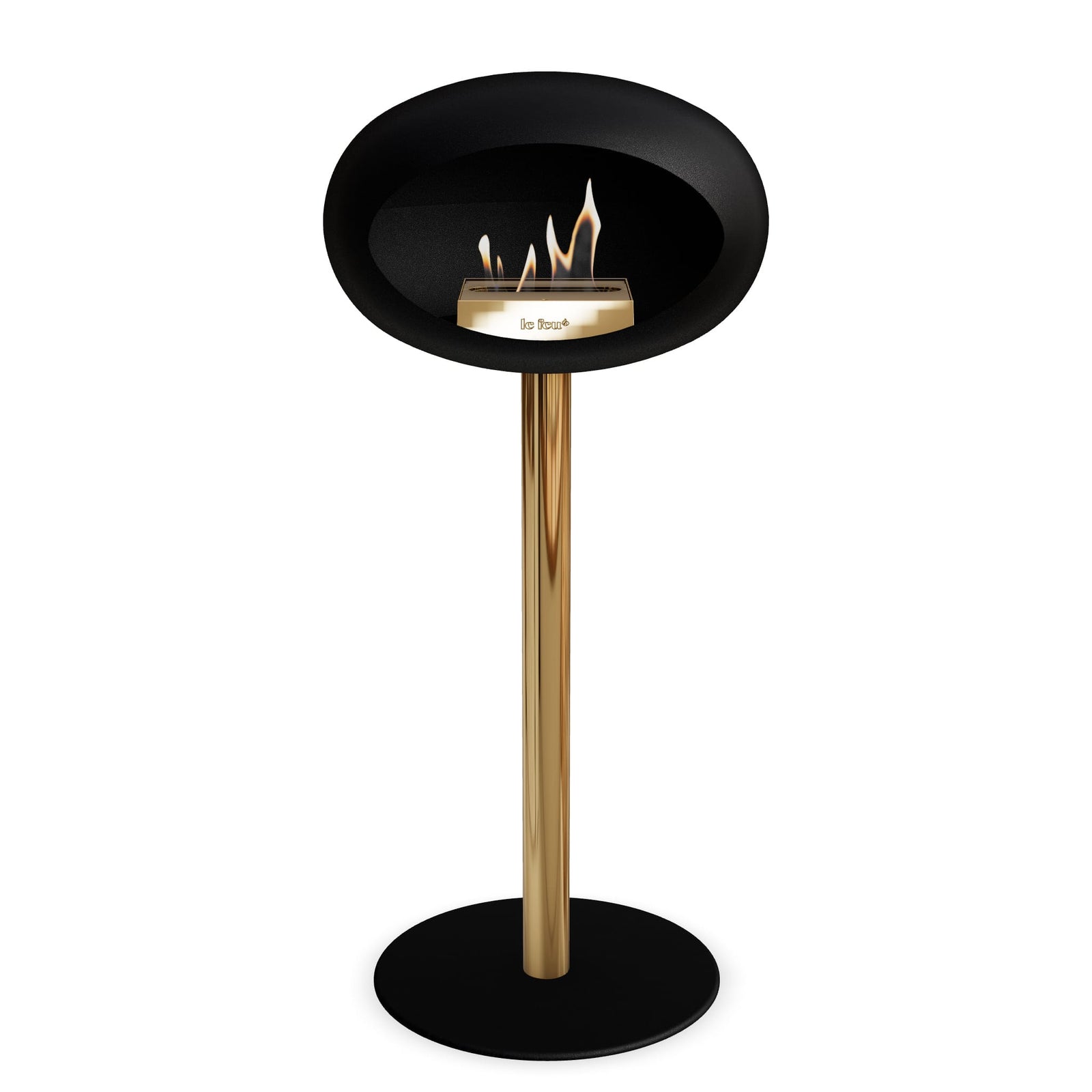 Le Feu Freestanding Matte Black Fireplace - BioEthanol Fuel