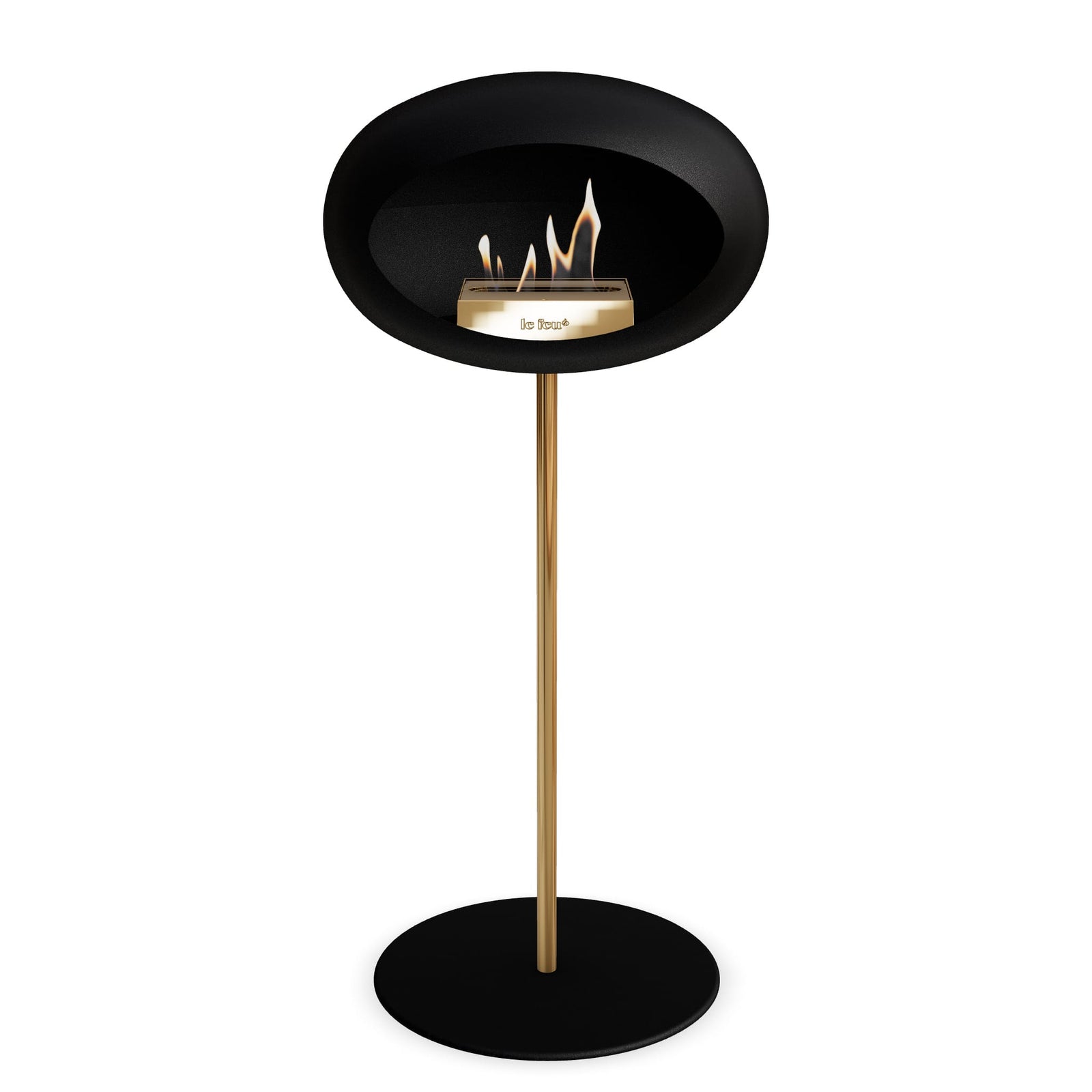 Le Feu Freestanding Matte Black Fireplace - BioEthanol Fuel