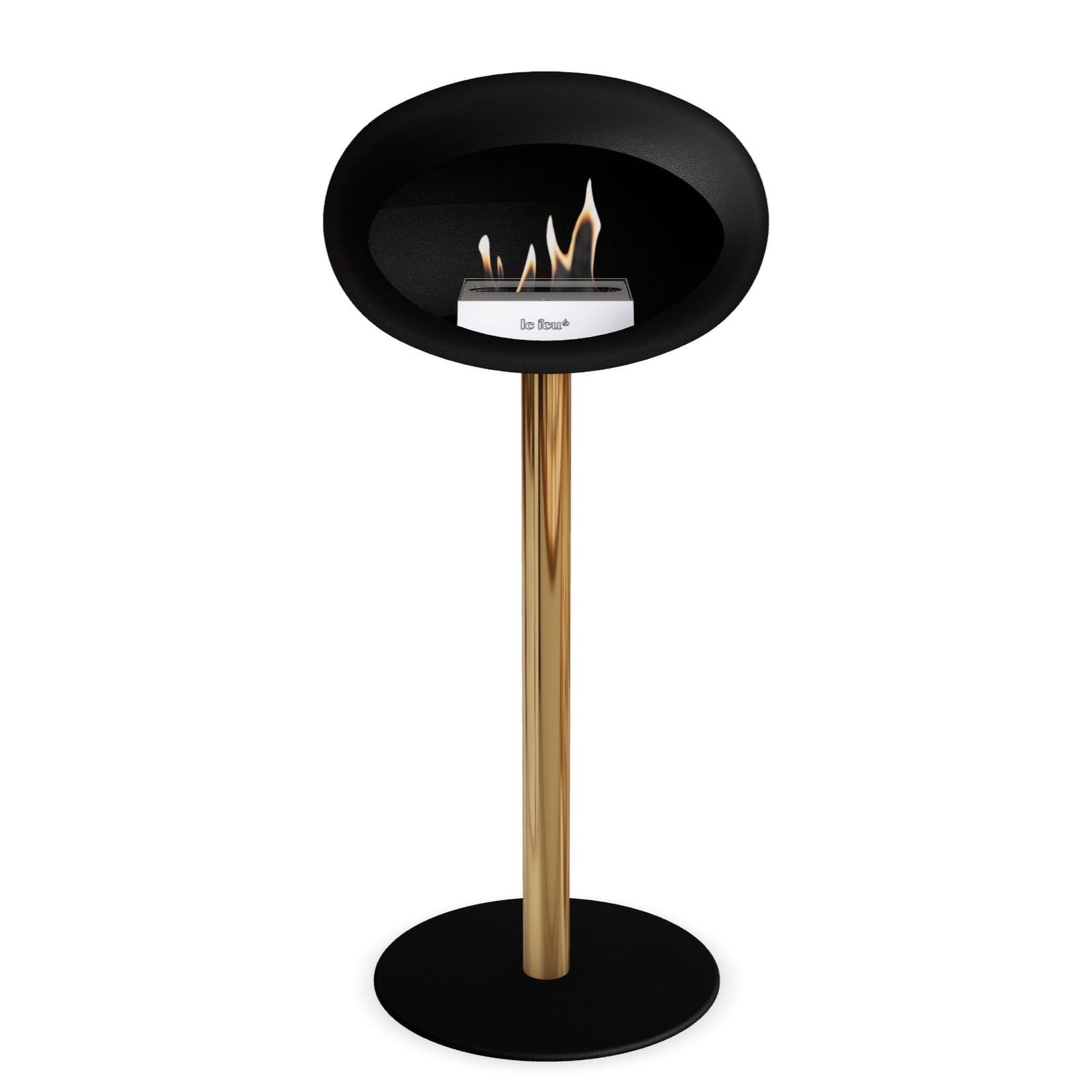 Le Feu Freestanding Matte Black Fireplace - BioEthanol Fuel
