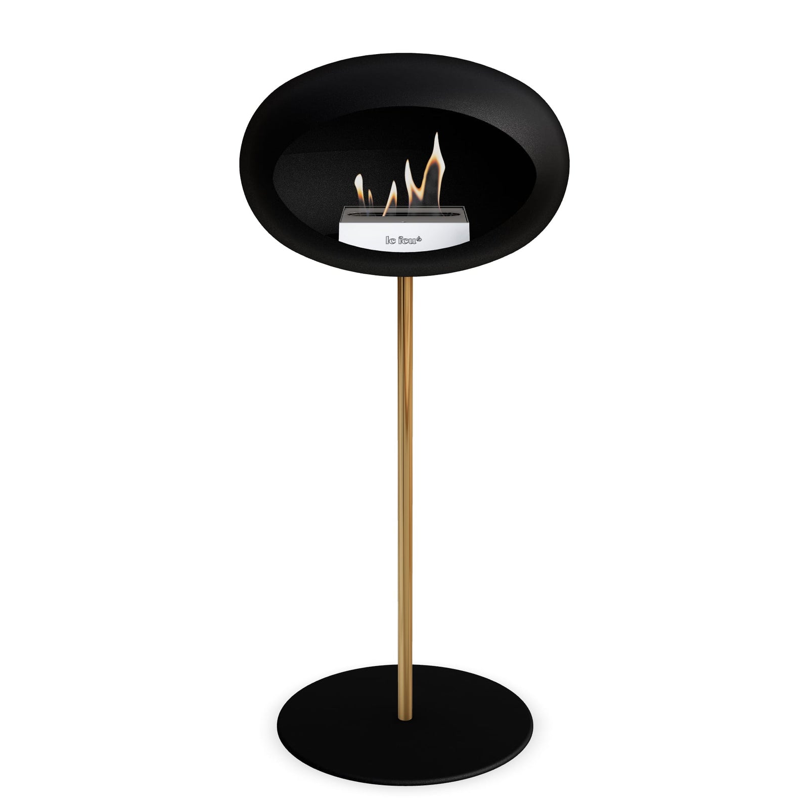 Le Feu Freestanding Matte Black Fireplace - BioEthanol Fuel
