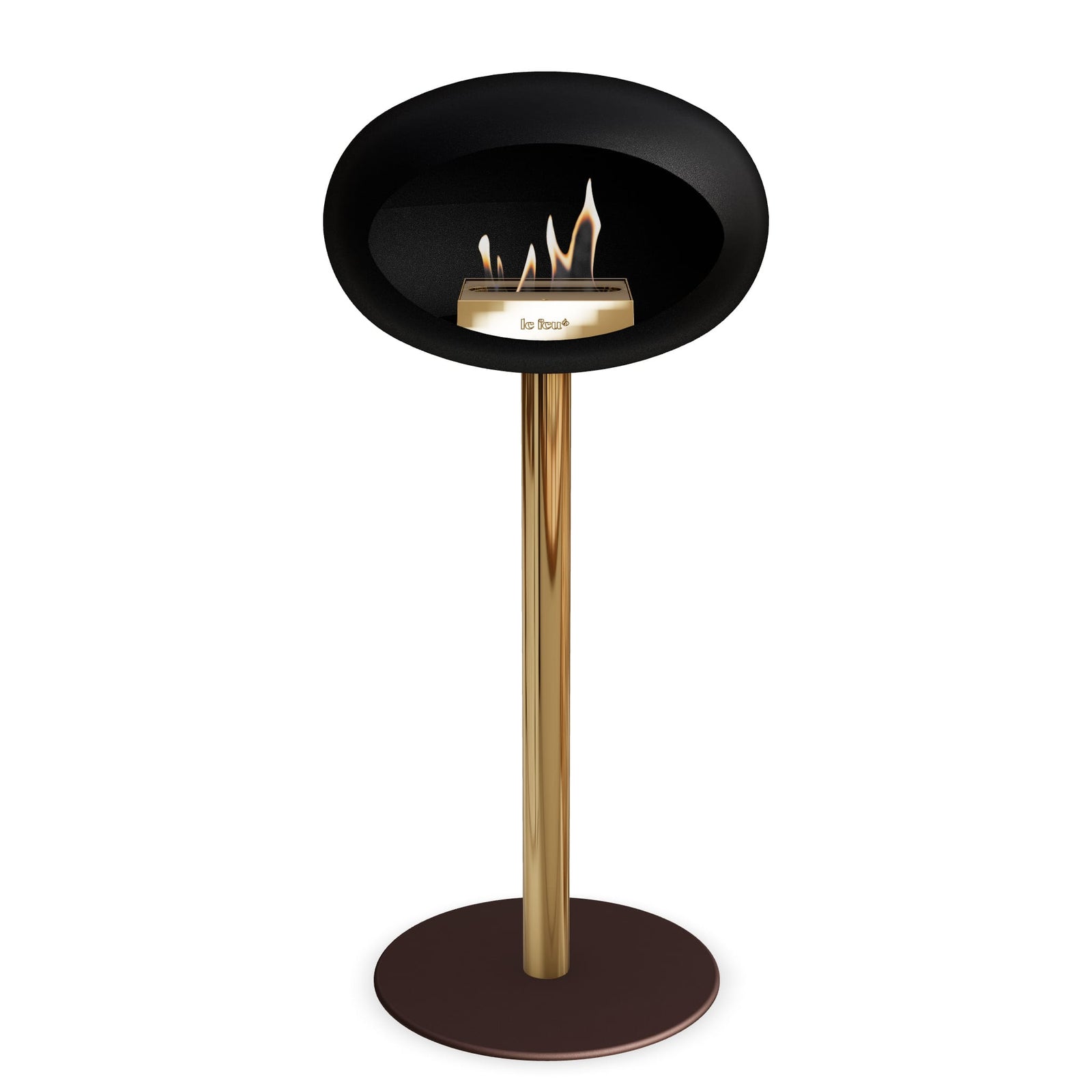 Le Feu Freestanding Matte Black Fireplace - BioEthanol Fuel