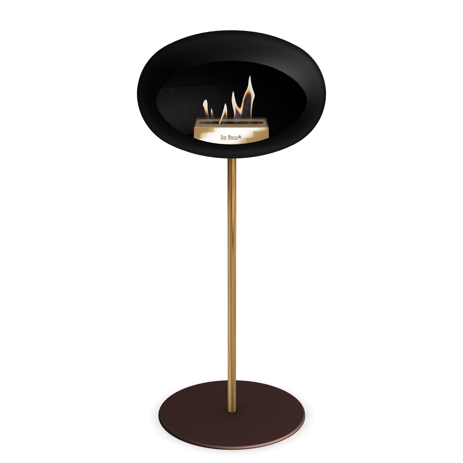 Le Feu Freestanding Matte Black Fireplace - BioEthanol Fuel