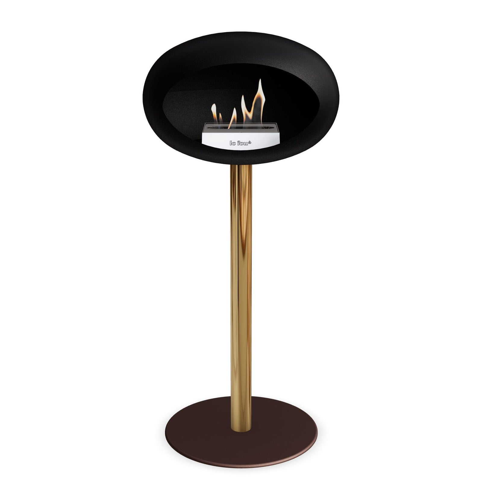 Le Feu Freestanding Matte Black Fireplace - BioEthanol Fuel