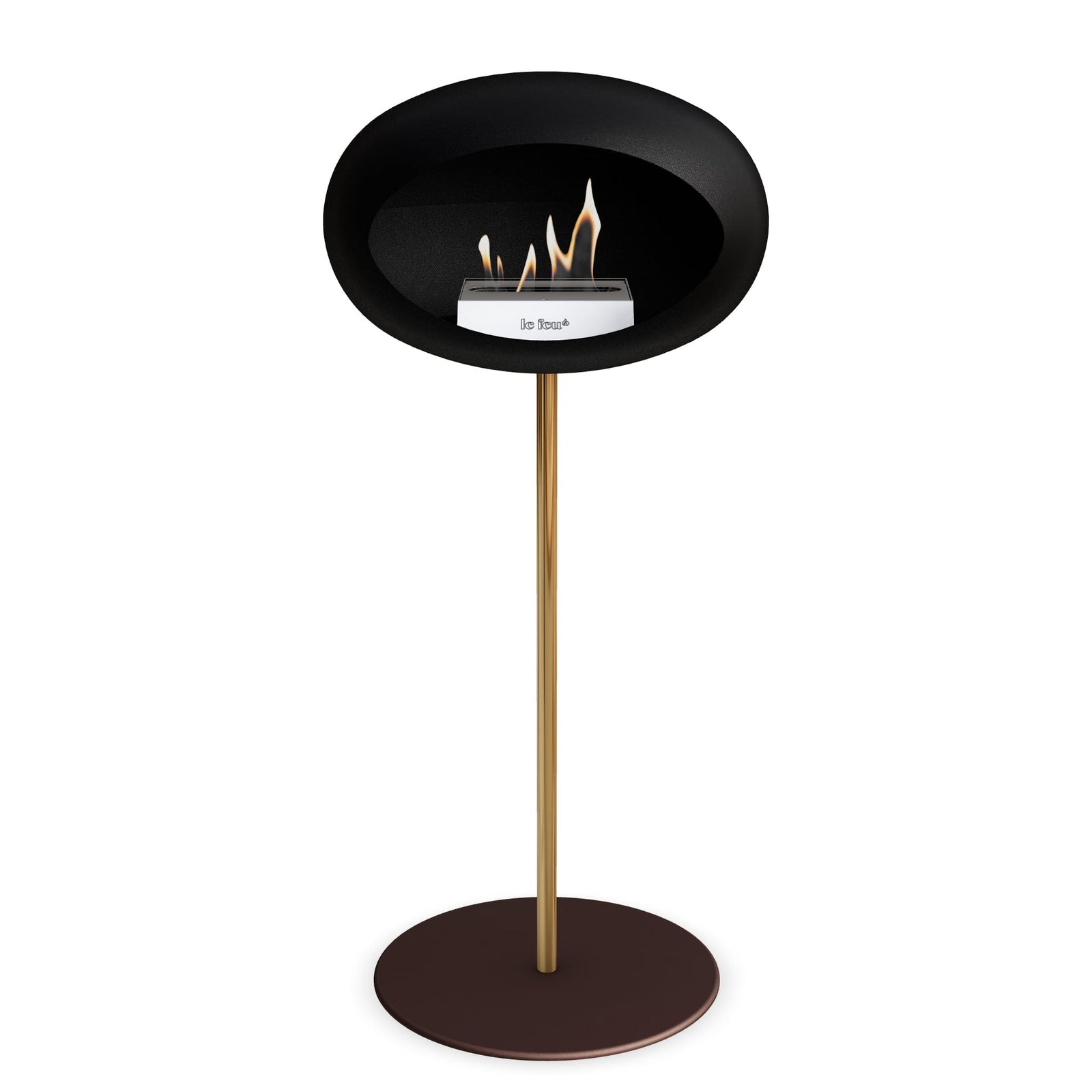 Le Feu Freestanding Matte Black Fireplace - BioEthanol Fuel