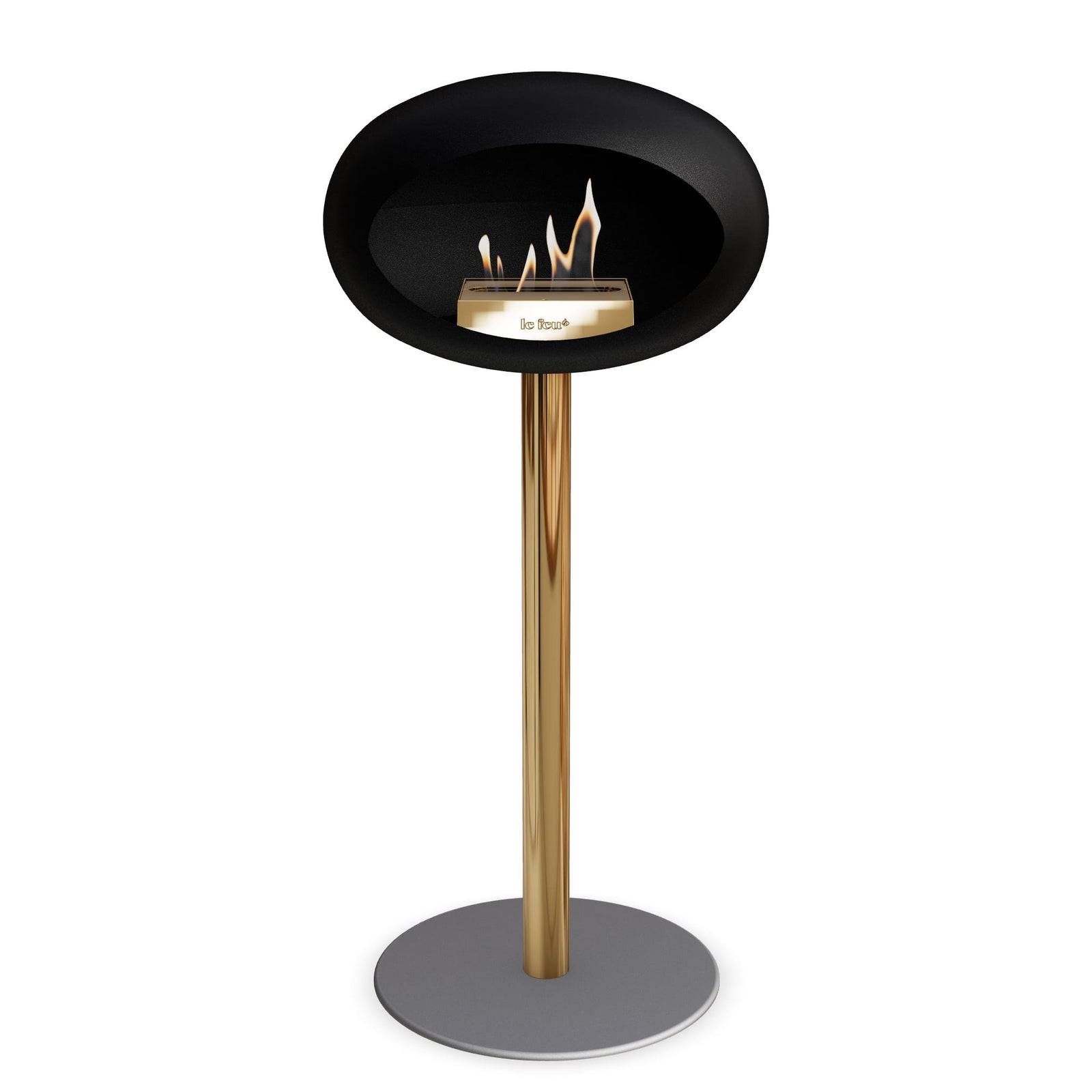Le Feu Freestanding Matte Black Fireplace - BioEthanol Fuel