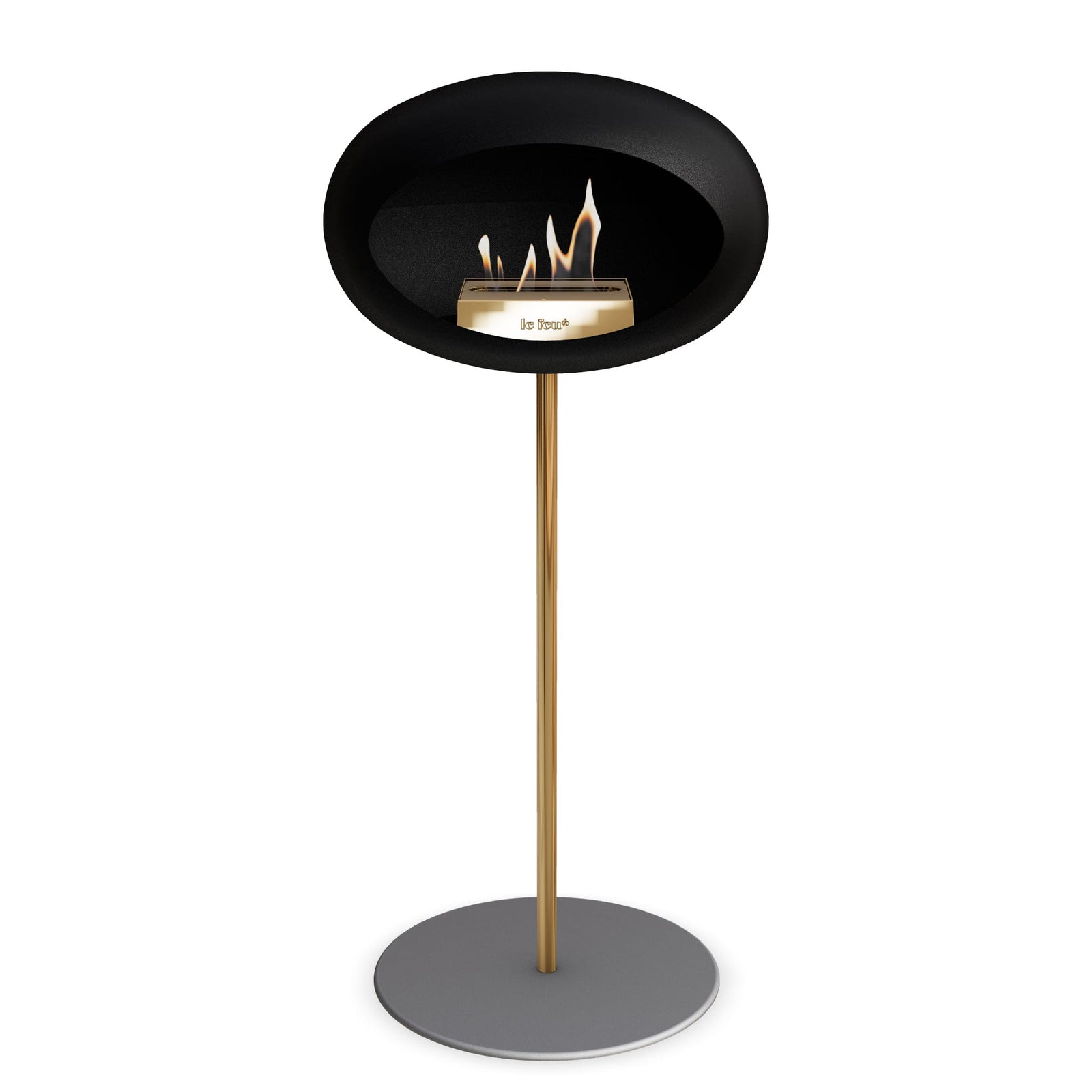 Le Feu Freestanding Matte Black Fireplace - BioEthanol Fuel