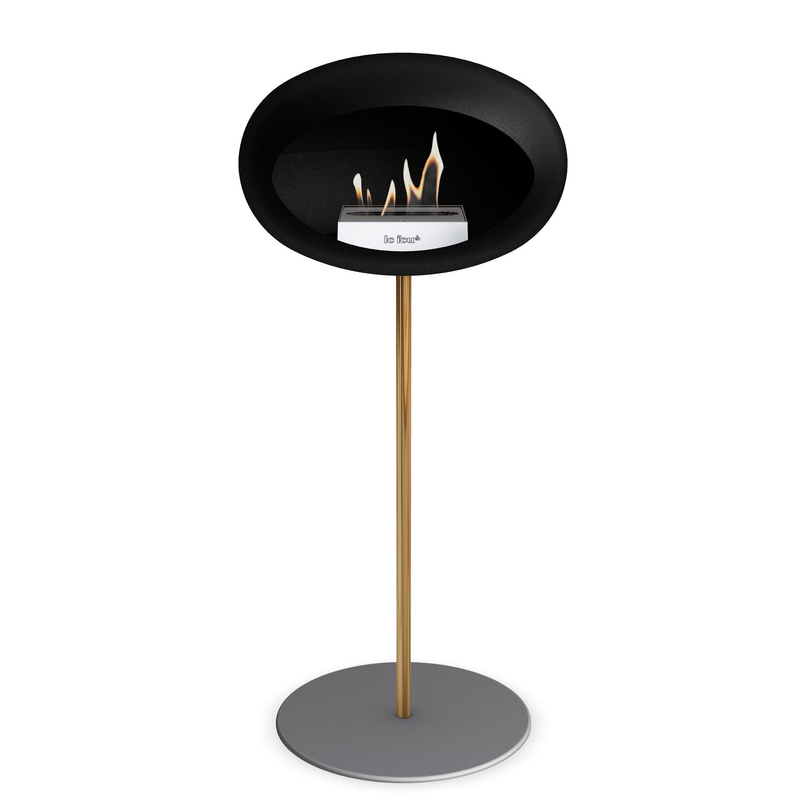 Le Feu Freestanding Matte Black Fireplace - BioEthanol Fuel