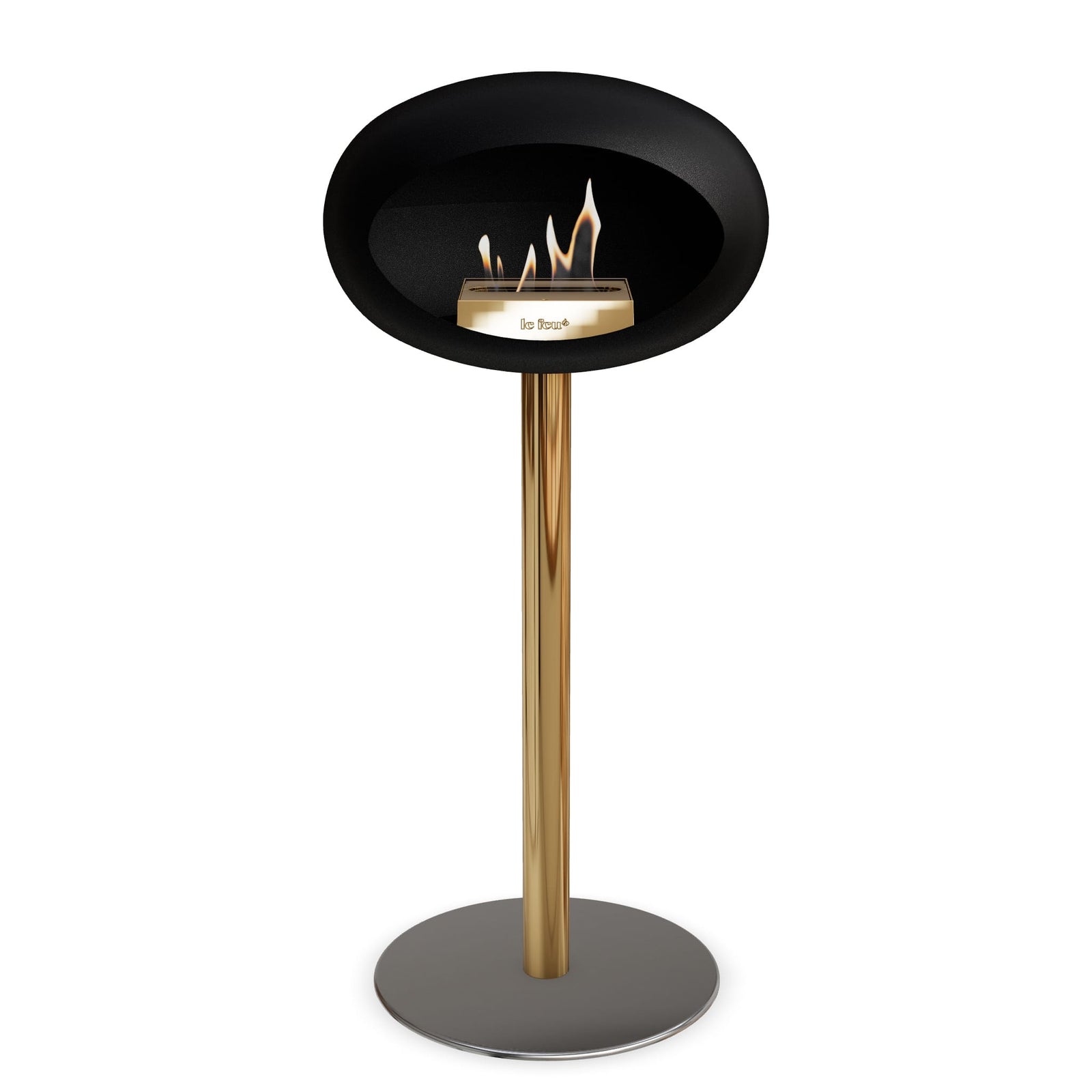 Le Feu Freestanding Matte Black Fireplace - BioEthanol Fuel