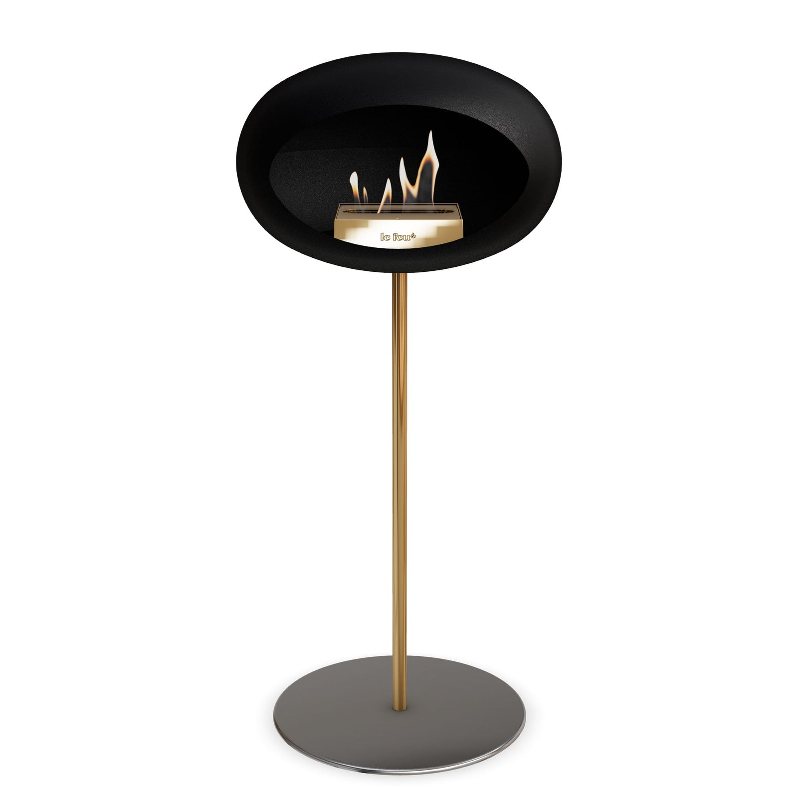 Le Feu Freestanding Matte Black Fireplace - BioEthanol Fuel