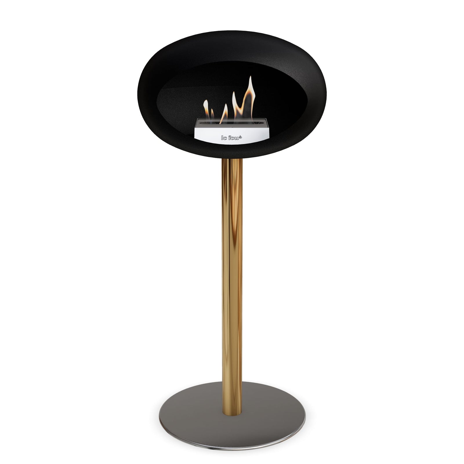 Le Feu Freestanding Matte Black Fireplace - BioEthanol Fuel