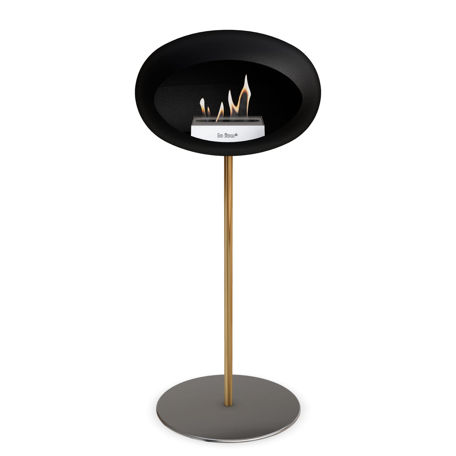 Le Feu Freestanding Matte Black Fireplace - BioEthanol Fuel