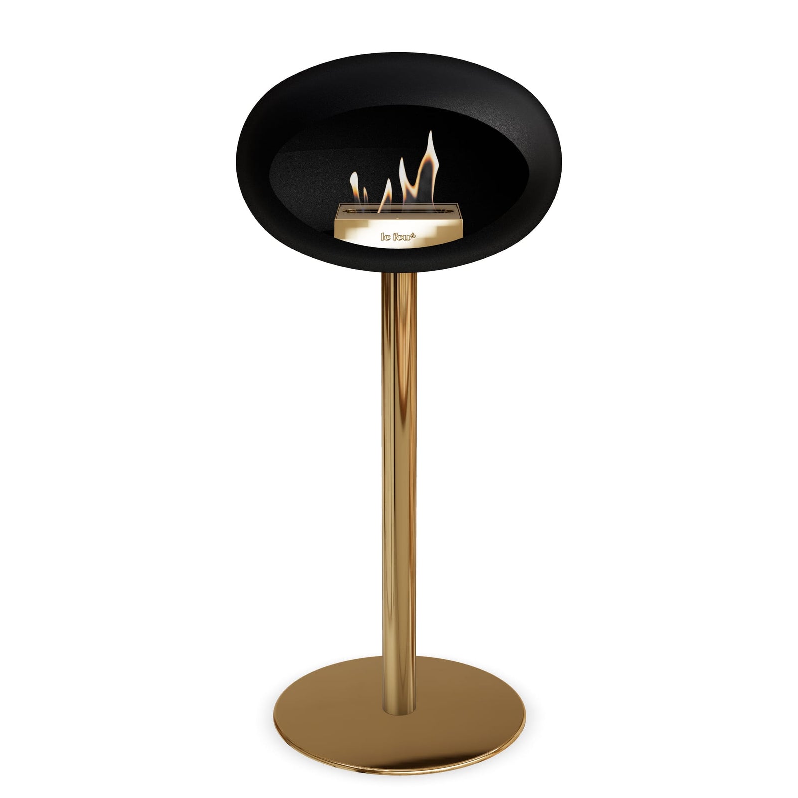 Le Feu Freestanding Matte Black Fireplace - BioEthanol Fuel