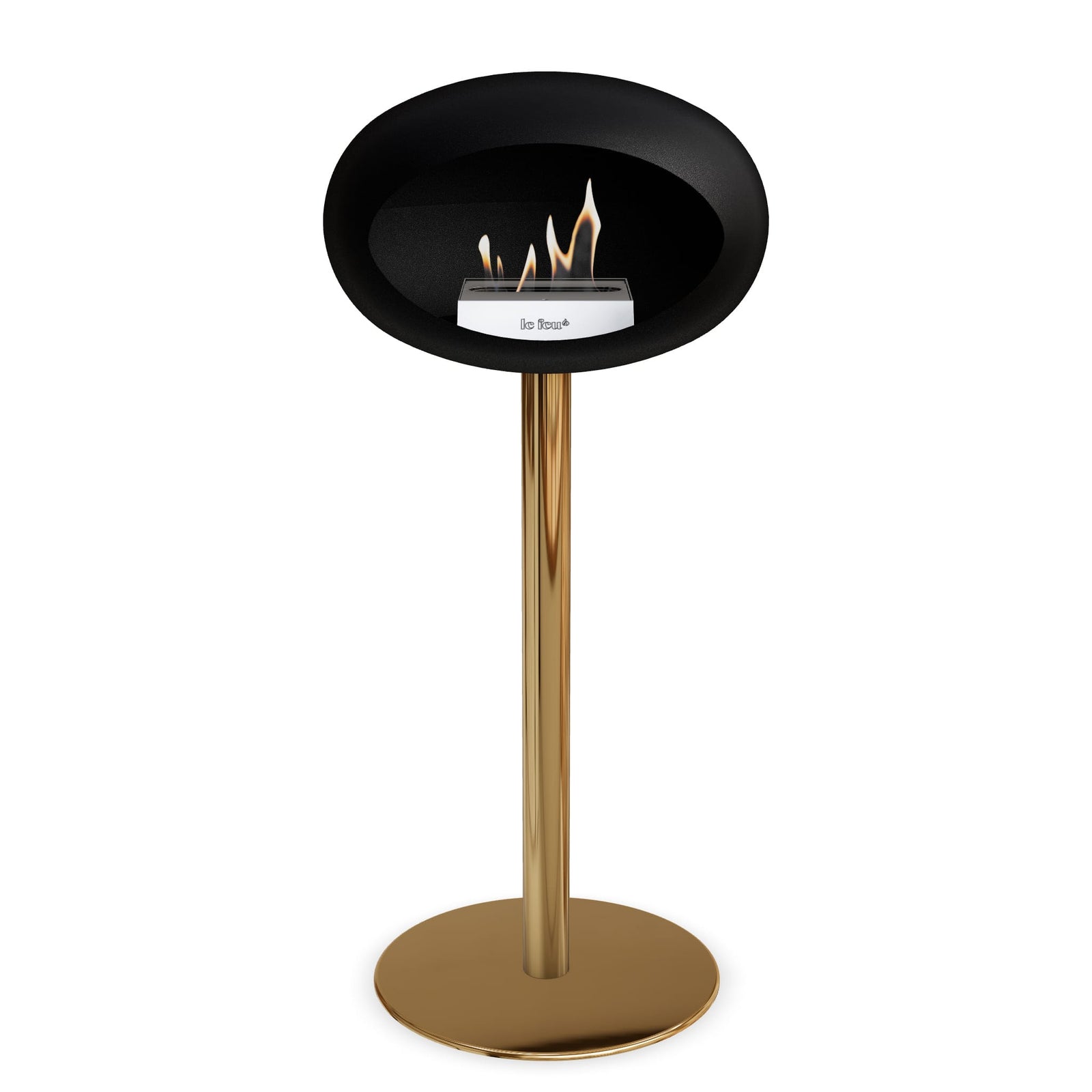 Le Feu Freestanding Matte Black Fireplace - BioEthanol Fuel