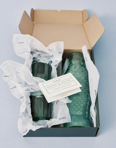 Fish & Fish Carafe + 2 Glasses Gift Set