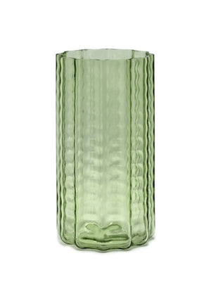 Waves 02 Green Blown Glass Vase