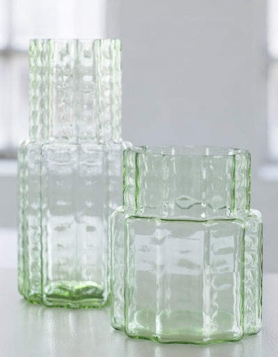 Waves 04 Green Blown Glass Vase