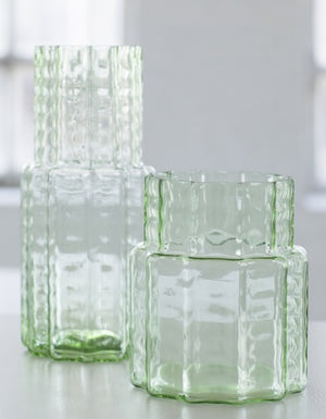 Waves 04 Green Blown Glass Vase