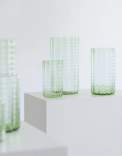 Waves 02 Green Blown Glass Vase