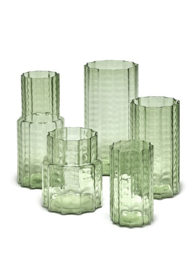 Waves 04 Green Blown Glass Vase