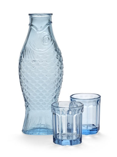 Fish & Fish Carafe + 2 Glasses Gift Set